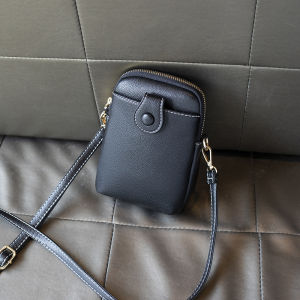 Lightweight Soft Leather Vertical Crossbody Bag for Women Fashionable Mobile Phone Pouch Korean Style Youth Shoulder Bag