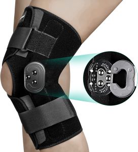 NEENCA Hinged Knee Brace Adjustable Knee Immobilizer with Side Stabilizers of Locking Dials Medical ROM Knee Brace Support for Knee Pain Arthritis ACLPCL Meniscus Tear Injuries/Post OP Recovery