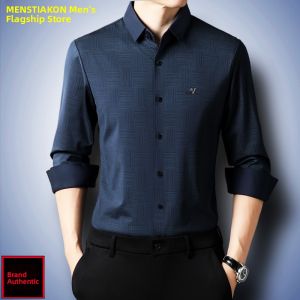 Menstiakon | Ice Silk Seamless Stretch Business Leisure Mens Shirt