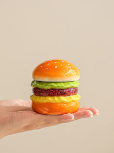 Hộp Đựng Kẹp Răng Hình Bánh Hamburger Sáng Tạo Hộp Đựng Sợi Cotton Và Dây Chun Hộp Đựng Đồ Gia Dụng Sang Trọng