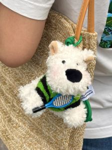 เทนนิส West Highland Plush พวงกุญแจกระเป๋าเป้สะพายหลัง Charm น่ารัก ตุ๊กตาสุนัขของเล่น Scrawled ดีไซน์ นุ่ม ตุ๊กตาสัตว์กระเป๋าอุปกรณ์เสริม