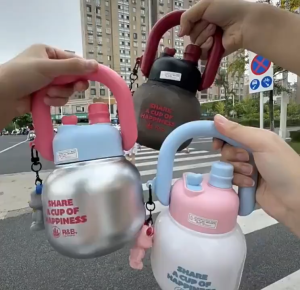 800ml Cup Ins Style Portable Large Capacity Straw Cup DIY Water Cup With Double Drinking Mouth