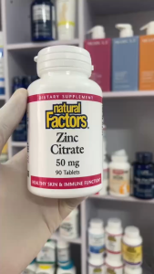 Natural Factors Zinc Citrate – Bổ sung kẽm hấp thu tốt hỗ trợ miễn dịch và làn da khỏe mạnh
