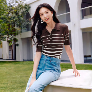 Koradior | Elegant and Versatile Striped Patchwork Knitwear