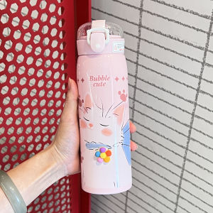 New Childrens Portable Insulated Stainless Steel Water Bottle 304 Straw Cup Boys Girls School Water Pot Drinkining Jug