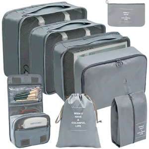 8/9PCS Set Packing Cubes For Travel Waterproof Clothes Underwear Shoes Toiletries Organizer Tidy Pouch Travel Storage Bag