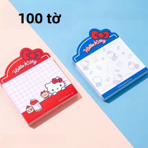 100 Tờ Sanrio Hello Kitty Có Thể Rách Giấy Ghi Chú Hoạt Hình Dễ Thương Giấy Di Động Dành Cho Học Sinh Tiểu Học Văn Phòng Phẩm Miếng Dán