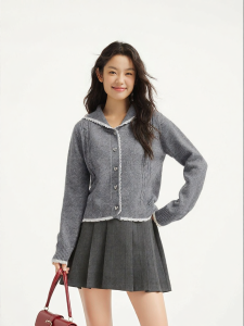Hotwind | Cute Notch Lapel Knit Sweater 2026 Spring New