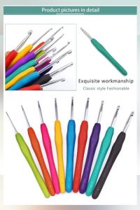 New Crochet Hook 2.5-6.0mm Aluminum Crochet Needles With Colorful Soft Rubber Grip Cushioned Handles Knitting Needles