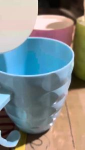 Cangkir Plastik Kristal & Gelas Tutup Warna Dop Flo