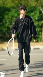 ĐỒ BỘ TO BE ĐỒ BỘ NAM THU ĐÔNG CỔ TRÒN TAY DÀI VẢI TỔ ONG DÀY DẶN CO GIÃN CHUẨN FORM SANG CHẢNH - DUBAI FASHION