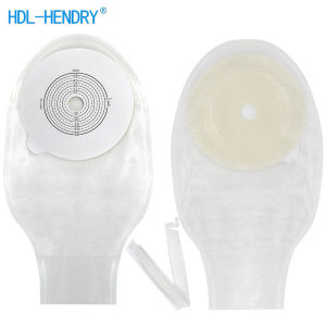 HDR 10pcs 15-60mm Cut Size Beige Cover Drainable one-piece System Ostomy Bag Colostomy Bag Pouch Ostomy Stoma with 2 stoma clips