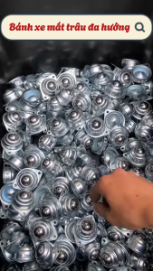 Bánh Xe Đa Hướng Kim Loại Bánh Xe Bi Cầu Mắt Trâu Đa Hướng CY-25A đường kính 25mm Cho Băng Tải Bàn Trượt Xoay 360° Chịu Tải Tốt Chống Mài Mòn