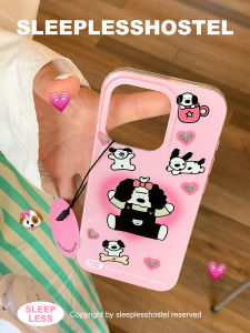 เคสโทรศัพท์มือถือลายสุนัขตกจากฟ้าแบบสองชั้นพร้อมลายหัวใจและสีสะท้อนแสงสำหรับ Apple 16promax iPhone 15/14 ป้องกันการตกหล่นและรอยขีดข่วน