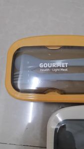 Kotak Makan Bento Transparant Model Aesthetic Free Sendok & Sumpit 1100ml Lunch Box HX 5680 Model TV