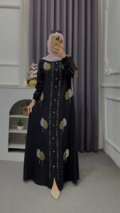 Gamis Twill Import Kombinasi Bordir.Gamis Model Terbaru