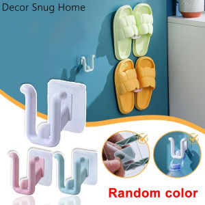 【Free Shipping】3Pcs No Punching Wall Mounted Slippers Storage Rack Bathroom Waterproof Self-adhesive Shoe Drying Hangers