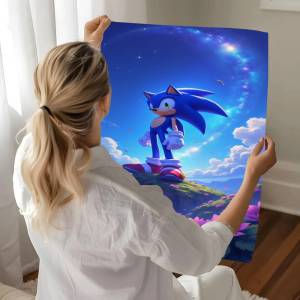 S-Sonic Anime DIY Sticky Poster Whitepaper Prints Posters Artwork Nordic Home Decor