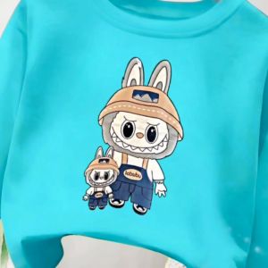 Kaos Labubu anak Cewek Cowok usia 1-12 tahun bahan Babyterry lengan panjang