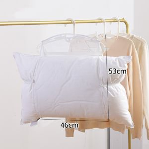 Windproof Pillow Drying Net Outdoor Clothesline Sock Hanging Bag Balcony Shoe Rack Plastic Coat Hanger Storage Organizer