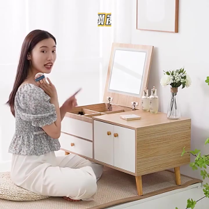 Dressing Table with Drawers Dresser Mirror Makeup Table Small Makeup Counter Table