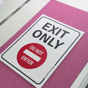 Exit Only. Do Not Enter. Sticker Sign Board Signage Signboard Label. Emergency Exit. No Entry Out Entrance.