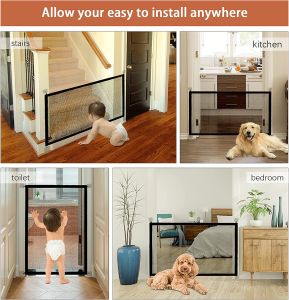 Pintu Keselamatan Pagar Penghadang Bayi Kucing Baby Pet Safety Gate Infant Home Railing Isolation Cat Dog Pet Gate Fences Cage Mesh Net