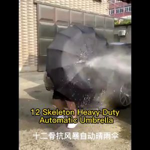 Auto Open Close Umbrella 24 Ribs Strong Wind UV Protection UPF50 Foldable Umbrella Sun Rain Weather