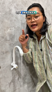Kran Sink PVC Spout Kaku 1/2 Inch Bahan Plastik