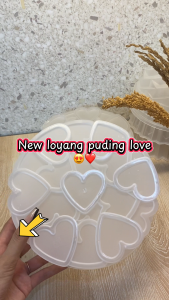 Cetakan Puding Hati Love Plastik Premium 1.2 Liter  / Cetakan Bolu Puding Loyang Agar Jelly Hati Love