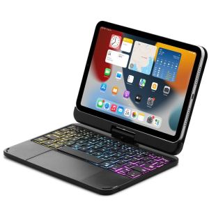 Touchpad Keyboard with case for iPad Mini 6th-2021 (8.3 inch) 7 colors Backlight with 360 Rotation for ipad mini6，MD ipad 10th 2022 case with keyboardipad Pro 11ipad pro 12.9 2022 2021 2020 2018ipad Air 4th 5th 10.9 2020 2022 release