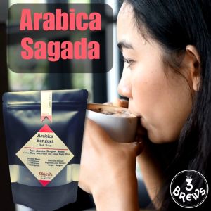 3Brews Dark Roast Arabica Sagada Coffee: Whole Beans and Freshly Ground Coffee for Brewing Available in 250g, 500g, and 1000g - Aromatic Flavorful | Grind As Per Order
