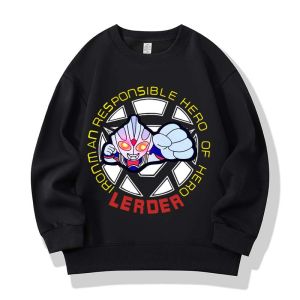 Ultraman Luminous Sweatshirt Fleece-lined Couple Adult Version Spring & Fall Flashing Light Bright Dijia Kids Clothes for Men and Women