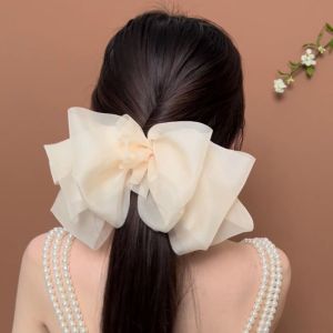 Kẹp Tóc Bướm Lớn Bằng Vải Chiffon Siêu Thanh Phụ Kiện Tóc Đám Mây Cho Phụ Nữ Dụng Cụ Buộc Tóc Sau Đầu Dụng Cụ Vệ Sinh Cá Nhân