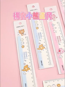 Thước kẻ Deli chính hãng 71973 – Thước kẻ thẳng 15cm hình hoạt hình cho trẻ em
