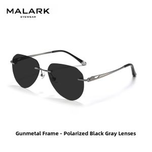 MALARK | Ultra-light Titanium Frameless Polarized Photochromic Driving Sunglasses