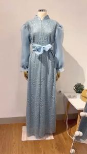 Anisa Gamis Brukat Tille Organza Inara Dress Viral Kekinian Outfit Kondangan Tunangan Lamaran Wisuda Mewah Seragam Bridesmaid