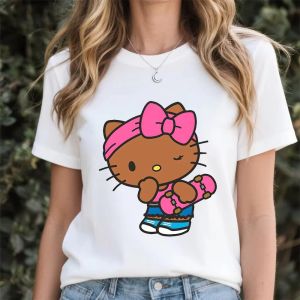 Bandai | 2026 Hello Kitty Skate Girl PrintT Shirt for Casual Comfortable and loose summer childrens family wear