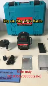 Máy cân mực Laser MAKITA 12 tia xanh cao cấp+có đồng hồ hiện thị dung lượng pin