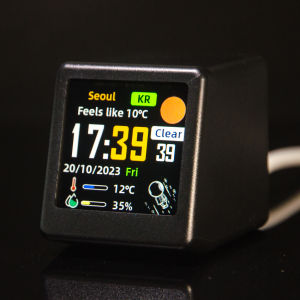 GeekMagic Ultra Smart WiFi Weather Station Bed Clock with Photo Album Gif Animation Desktop Decoration
