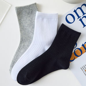 Lawadka Childrens Socks For Girls Boys Black White Gray Student Sport Socks For Kids Spring Summer Cotton Toddler Sock 1-12Year