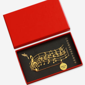 Classical Style Metal Bookmarks Student Use Engraved Note Music Theme Dream Horse Not to Live up to Youth Business Supplies