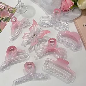 3pcs/set Transparent Khaki Hair Clip Set Simple Tea Color Elegant Hair Clamp Fashion Accessories