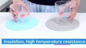 Round Silicone Heat Resistant Mat Non-slip Insulation Pad Placemat for Drink Cup Coasters Home Pot Pad Dish Mat Pot Holder
