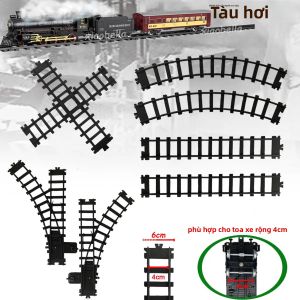 Đường Ray Mở Rộng Linh Hoạt Rộng 6cm Dành Cho Xe Lửa RC Có Chiều Dài Cơ Sở Bánh Xe 4cm Đồ Chơi Lắp Ráp Tự Chế - Đường Ray Thẳng & Cong