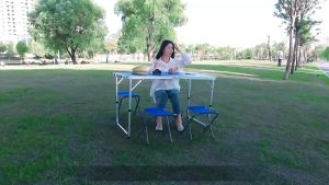 FISHERMAN Outdoor Folding Table Aluminum Alloy With Handle Portable Table And Chair Combination [One Table + Four Chairs]