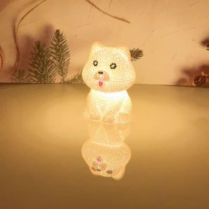 1 Bộ/Đồ Dùng Tự Làm Tranh Kim Cương Hình Động Vật Có Đèn LED Tranh Kim Cương Hoạt Hình Kèm Keo Và Pin Đèn Ngủ