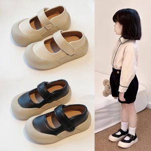 Cute Mary Jane Leather Shoes for Girls Boys Spring Summer Fashionable School Style Flat Shoes Plump Head Casual Shoes Kids