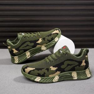 Camouflage Casual Shoes for Men Spring Summer Outdoor Climbing Shoes Student Military Training Shoes Liberation Work Safety Shoes