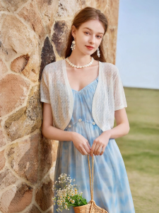 XIANGYING | Short Lace Semi-See-Through Breathable Blouse